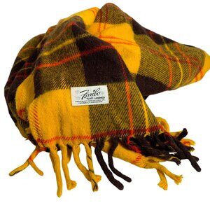 VTG Faribo Tartan Blanket Wool Plaid Faribault Woolen Mill Throw + Fringe USA